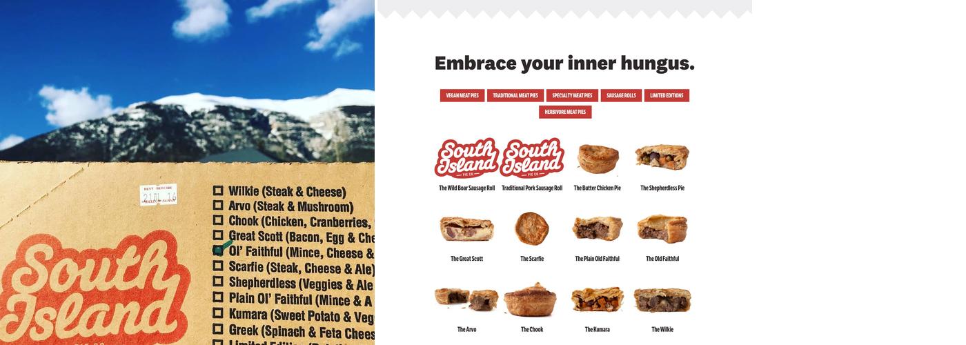 South Island Pie Co Menu