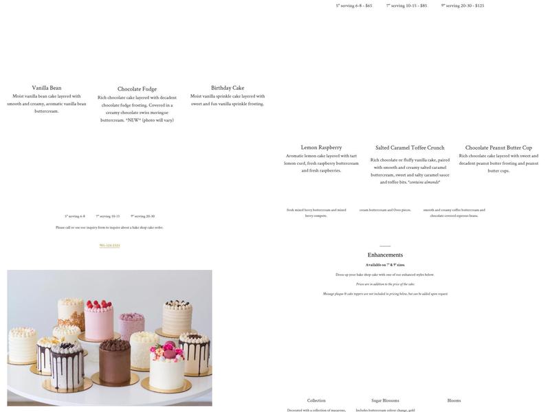 The Dessert Room Menu