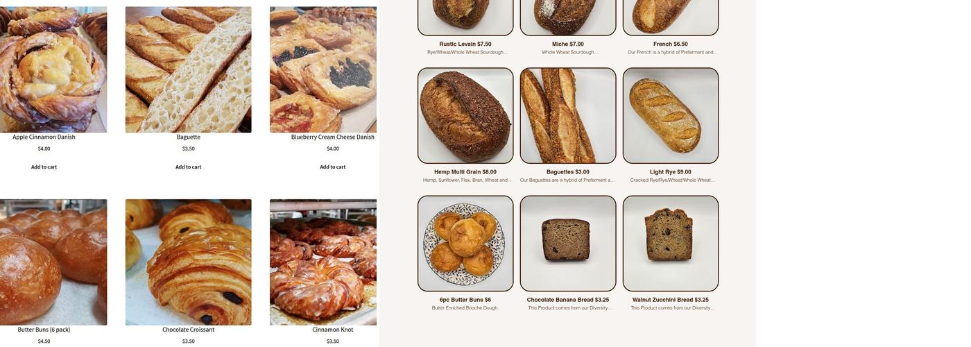 Sleepy Owl Bread Menu