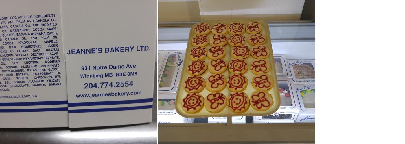 Jeanne's Bakery Menu