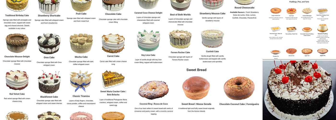 Caldense Bakery Menu