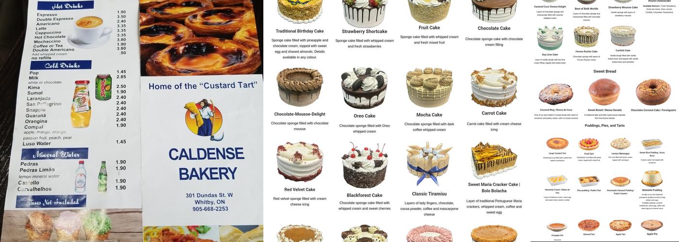 Caldense Bakery Menu