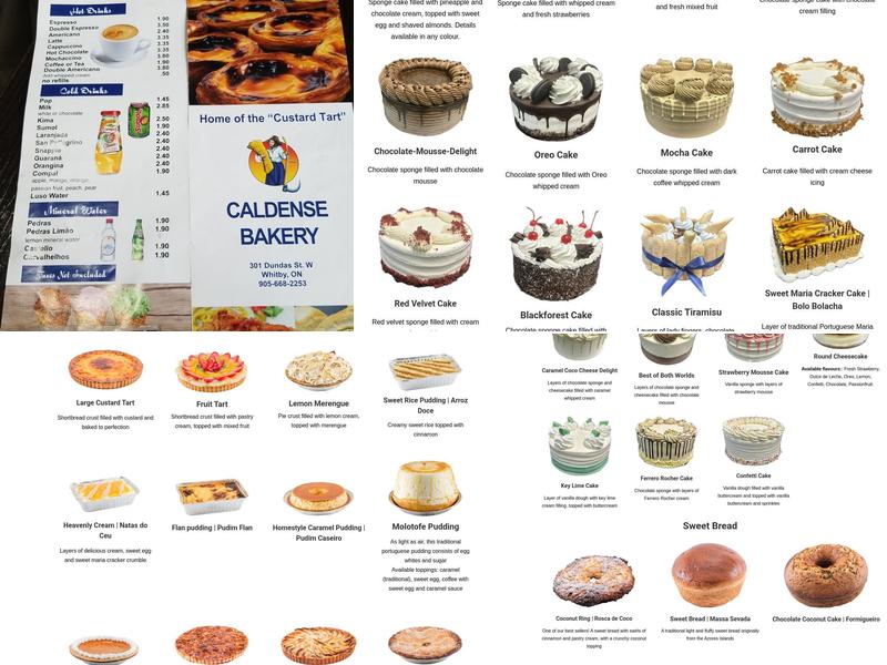 Caldense Bakery Menu