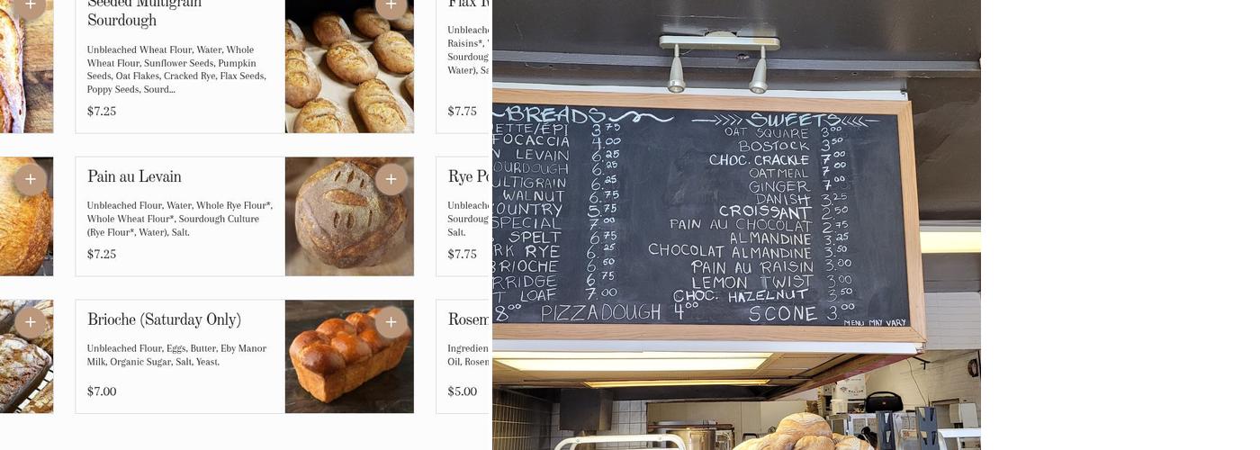 Golden Hearth Bakery Menu