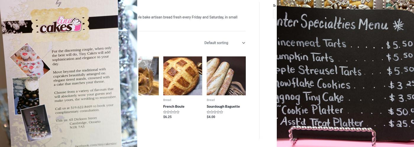 Tiny Cakes Menu