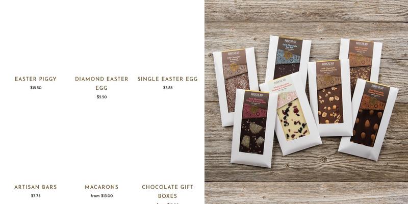 Rousseau Chocolatier Menu