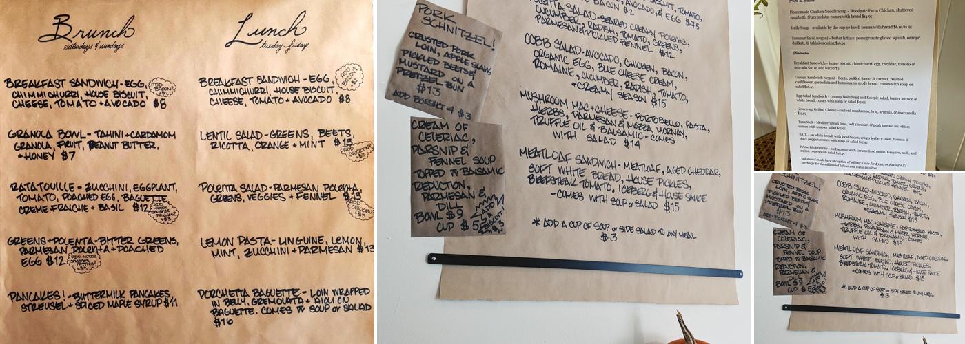 Ruth & Dean - Luncheonette & Bakery Menu