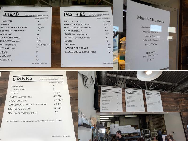 The Night Oven Bakery Menu