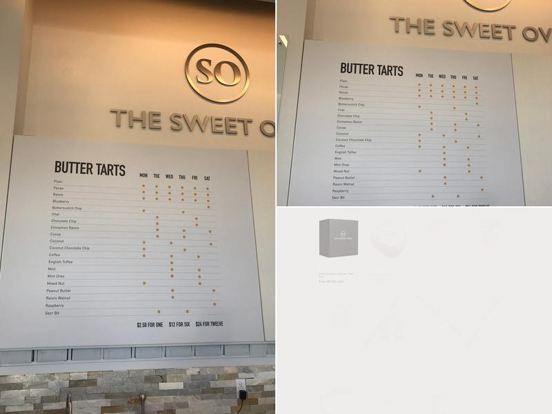 The Sweet Oven Menu