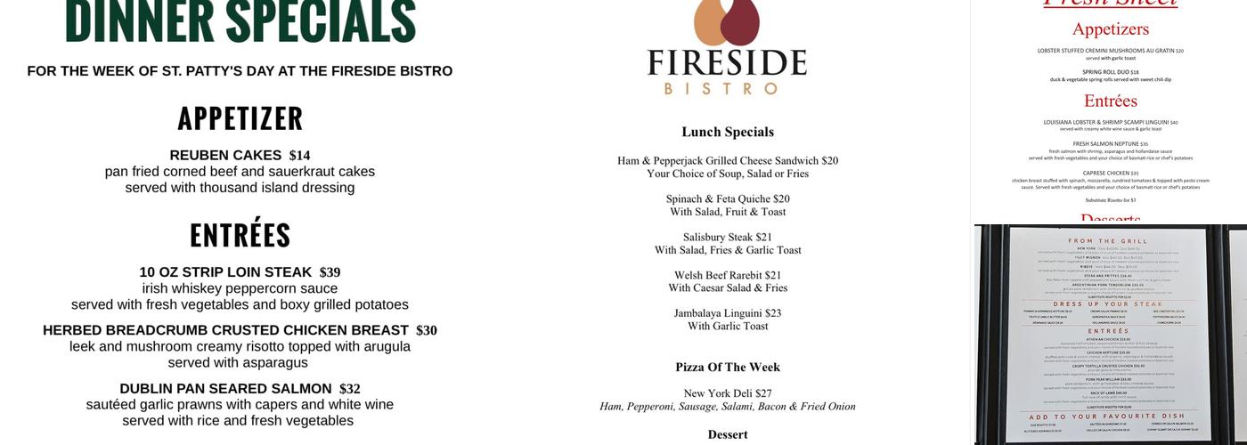 Fireside Bistro Menu
