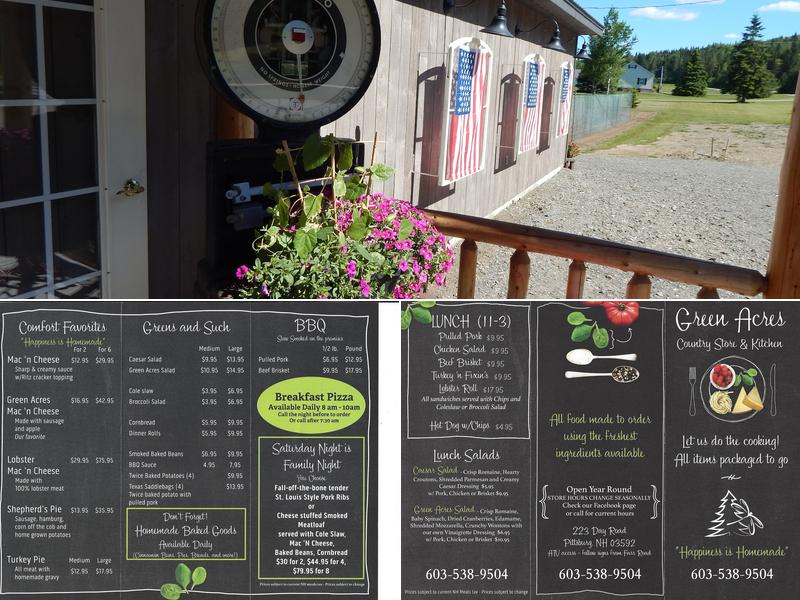 Green Acres Country Store Menu