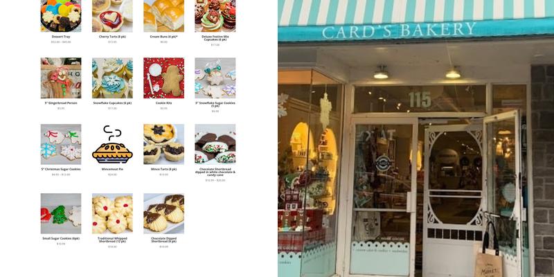Card's Bakery And Goods Menu