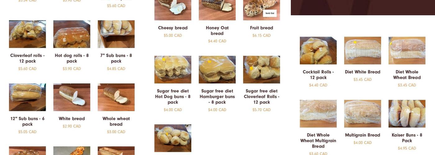 McBuns Bakery Menu