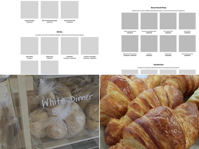 Chez Angela Bakery and Café Menu