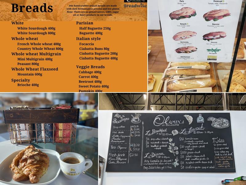 Olivier's La Boulangerie Menu