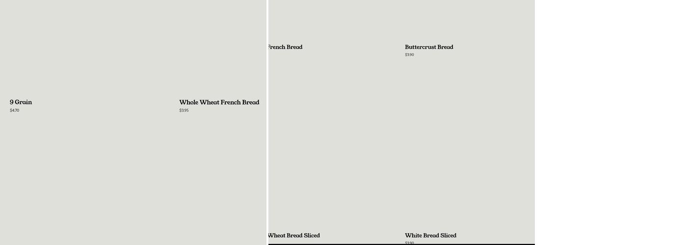 ONE STOP BAKERY Menu