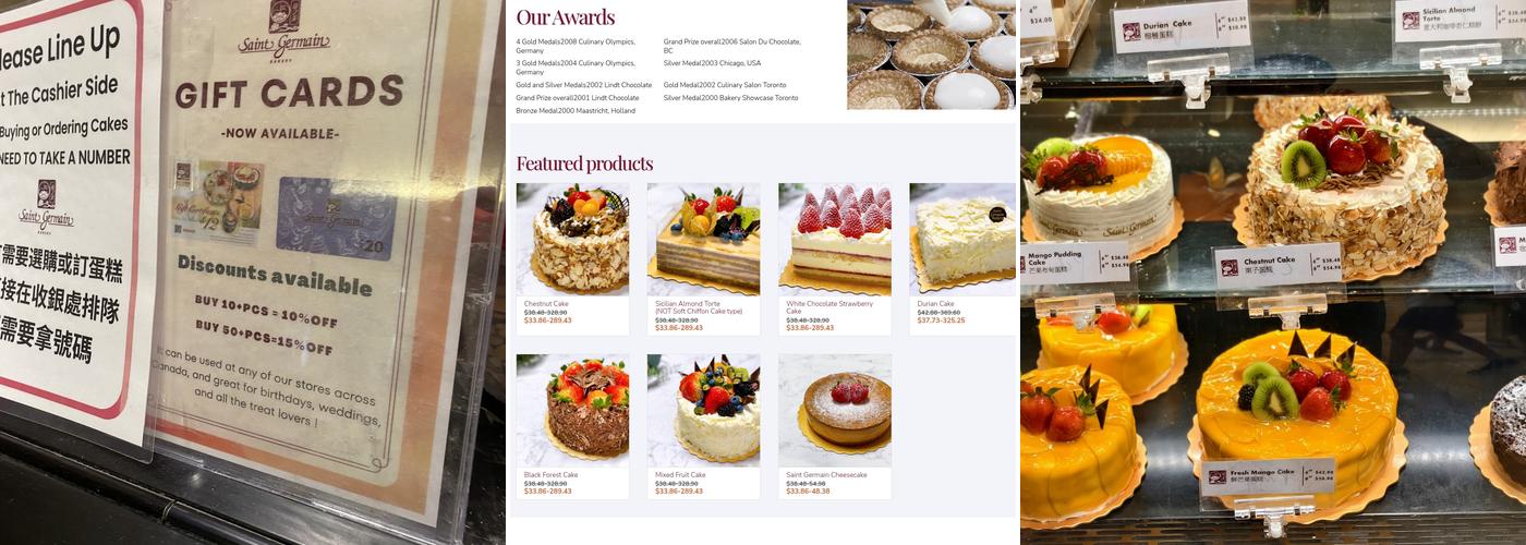 Saint Germain Bakery Menu
