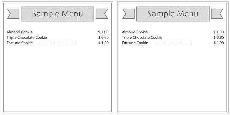 Yan Bakery Menu