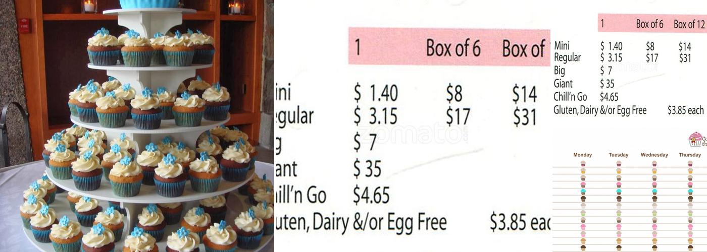 The Clever Cupcakes Menu