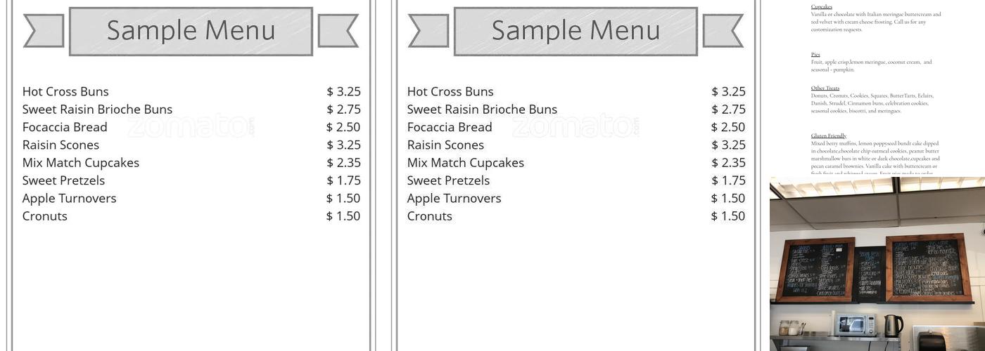Richlea Bakery Menu