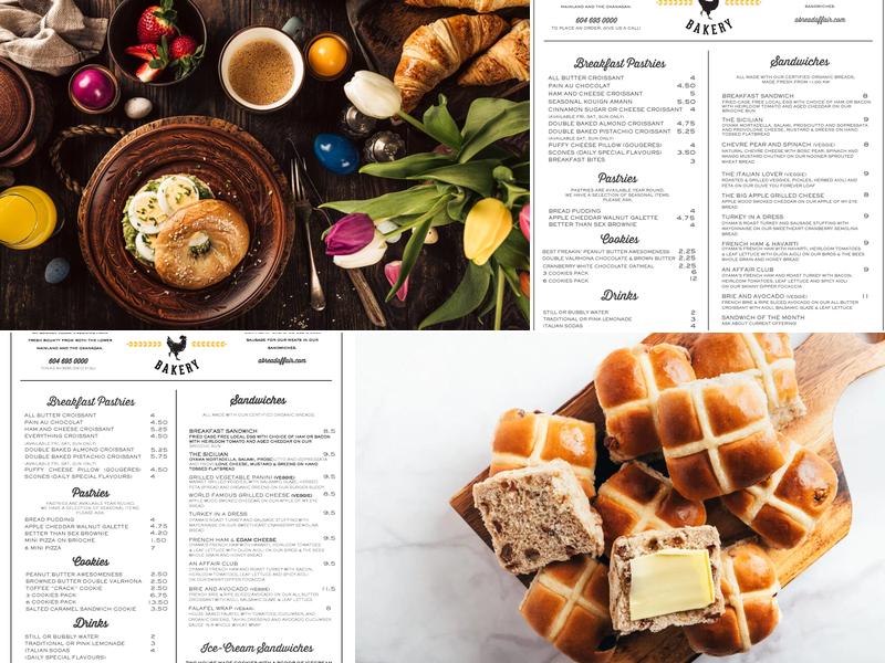 A Bread Affair Menu