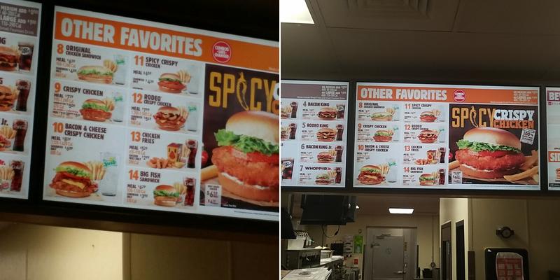 Burger King Menu
