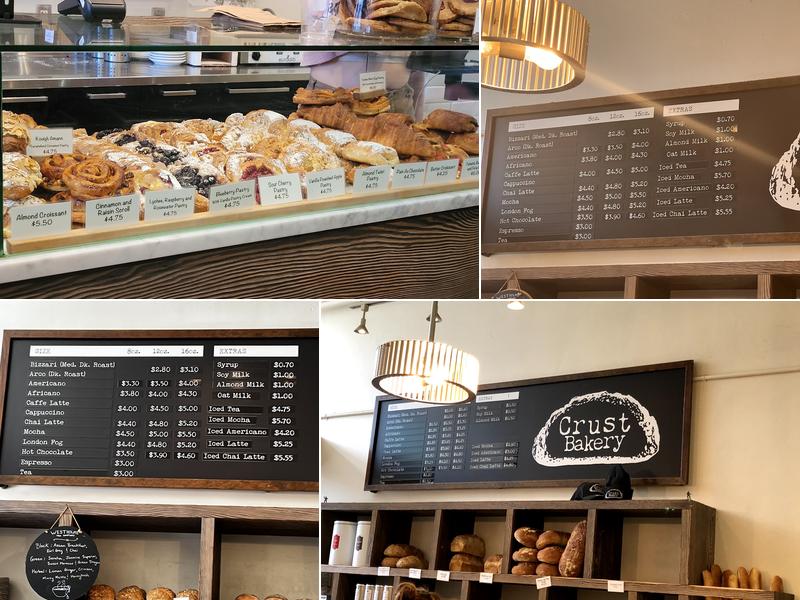 Crust Bakery Menu