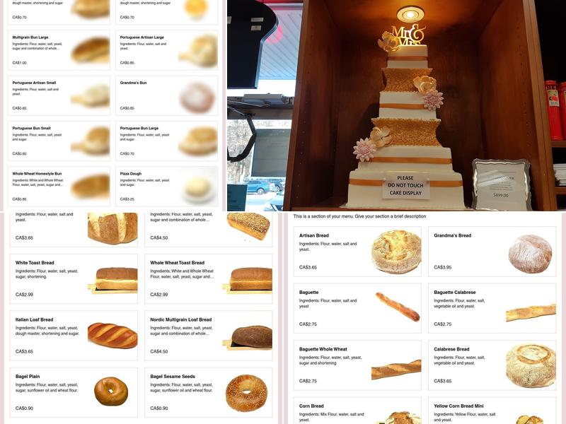 La Novita Bakery Menu