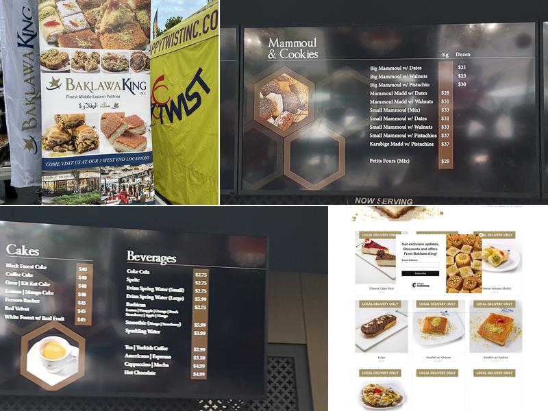 Baklawa King Inc. Menu