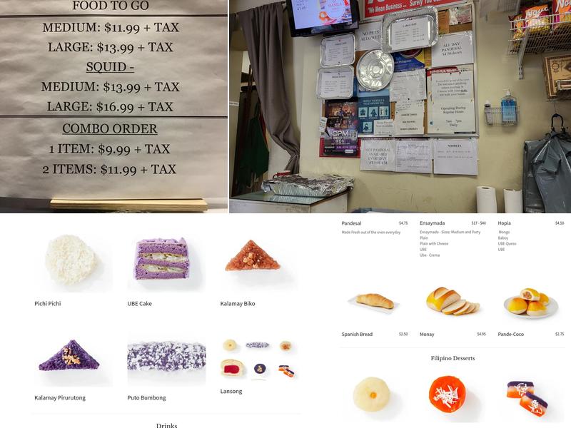 Manila Bakery Menu