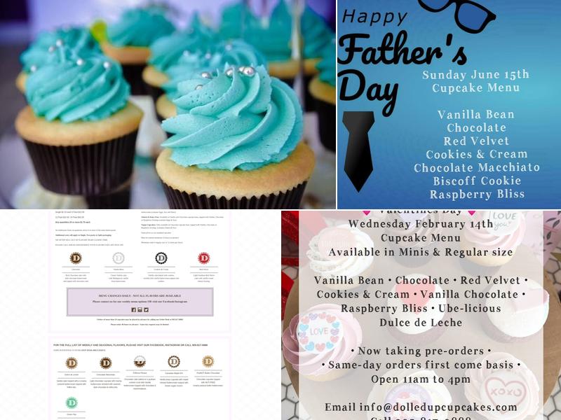 Dolled Up Cupcakes Menu