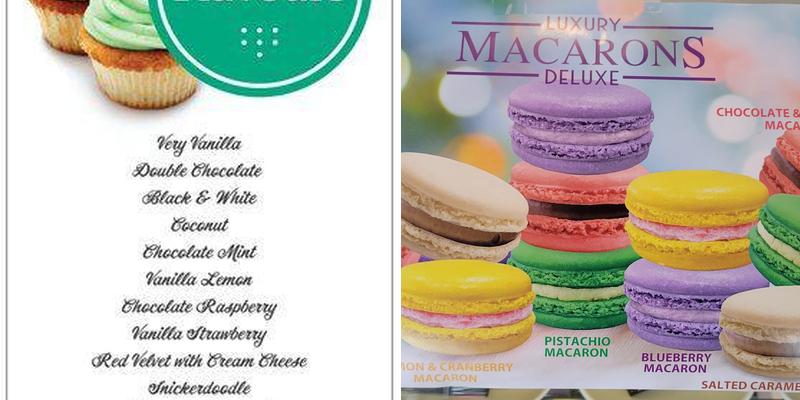 Dolcezza Custom Cakes Menu