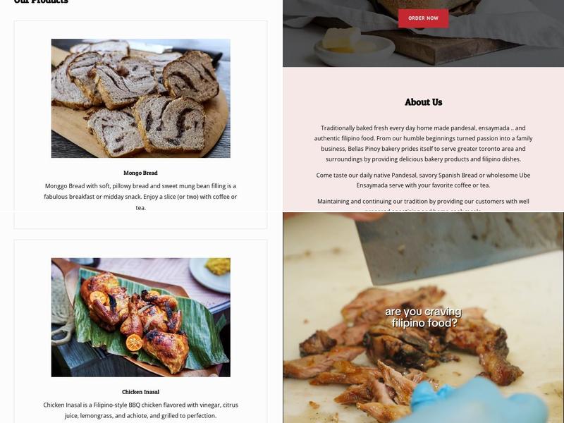 Bella's Pinoy Bakery Menu