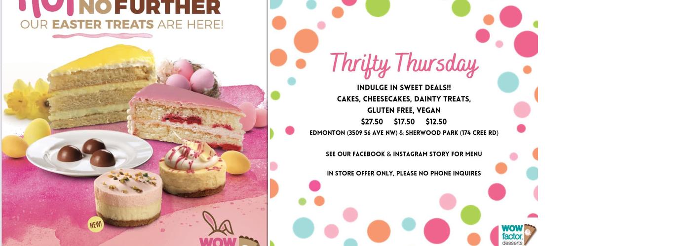 WOW! Factor Desserts Menu