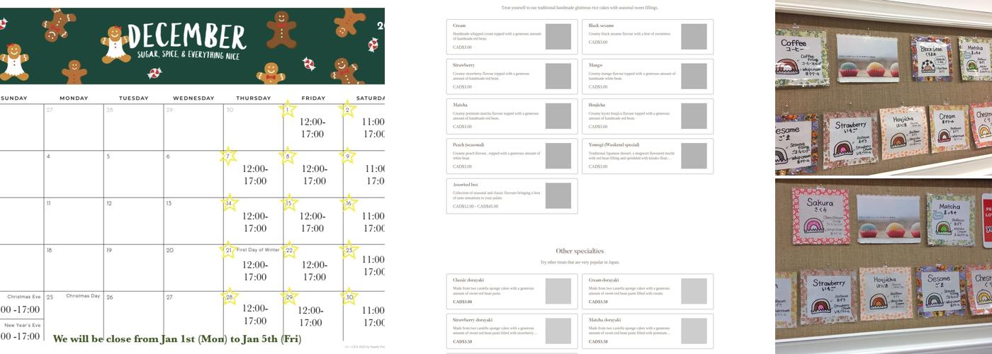 Sasaki Fine Pastry Menu