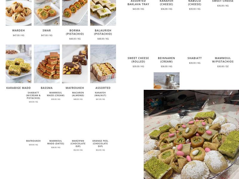 Patisserie Royale Menu