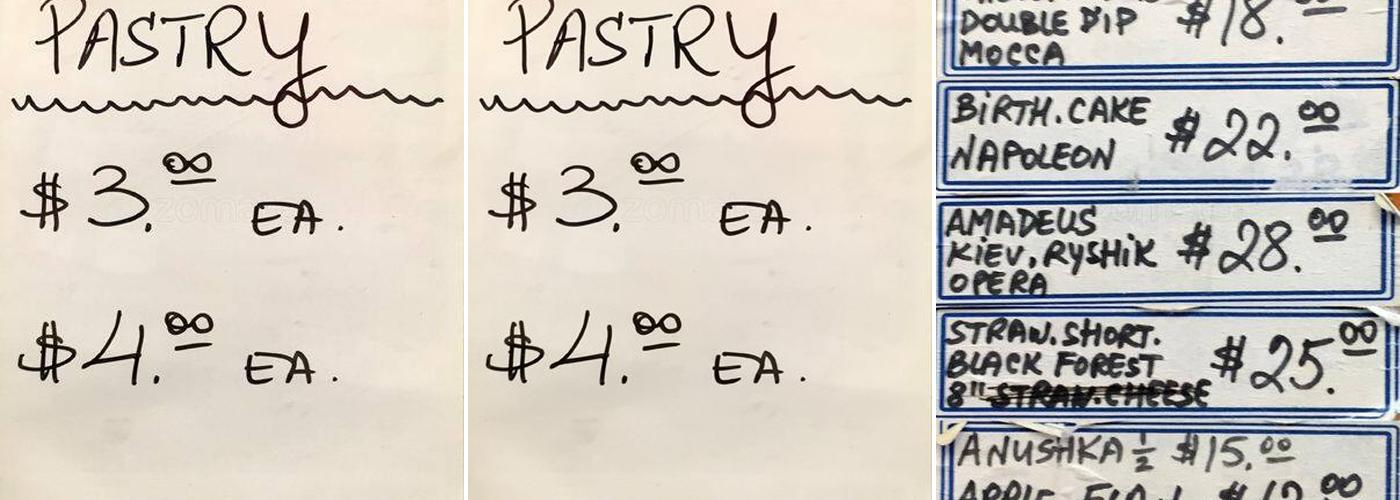 Steeles Bakery Ltd Menu