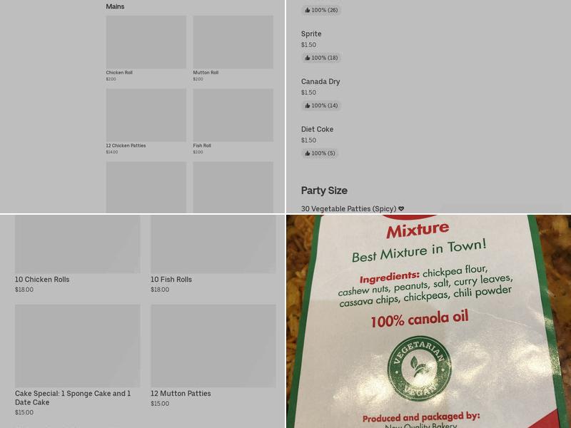 New Quality Bakery Menu