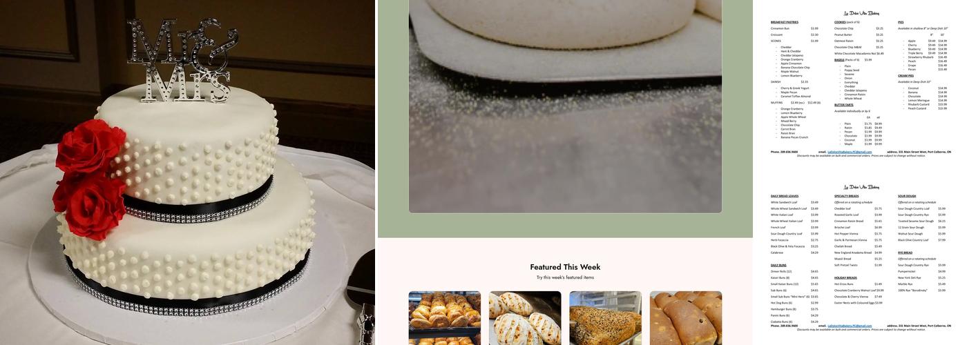 La Dolce Vita Bakery Menu