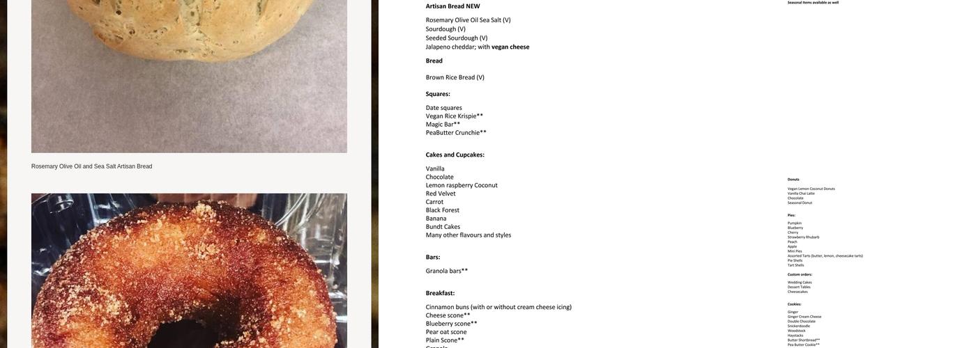 Lakeview Bakery Menu