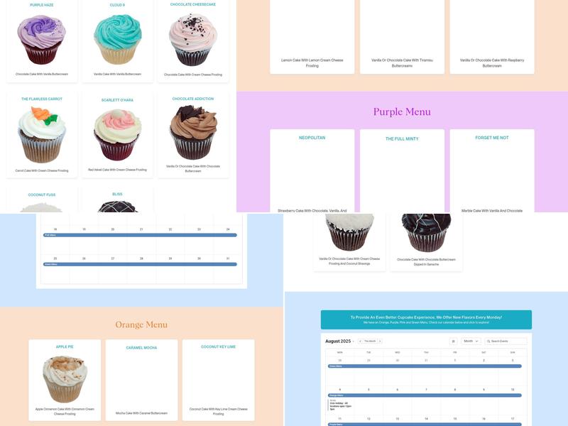 Fuss Cupcakes Menu