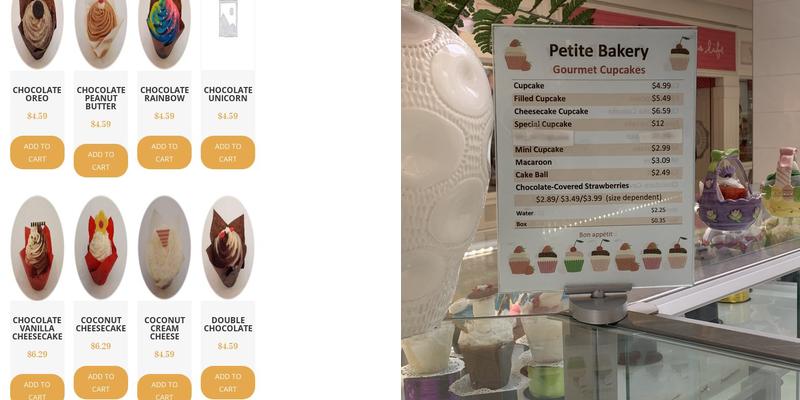 Petite Bakery Menu