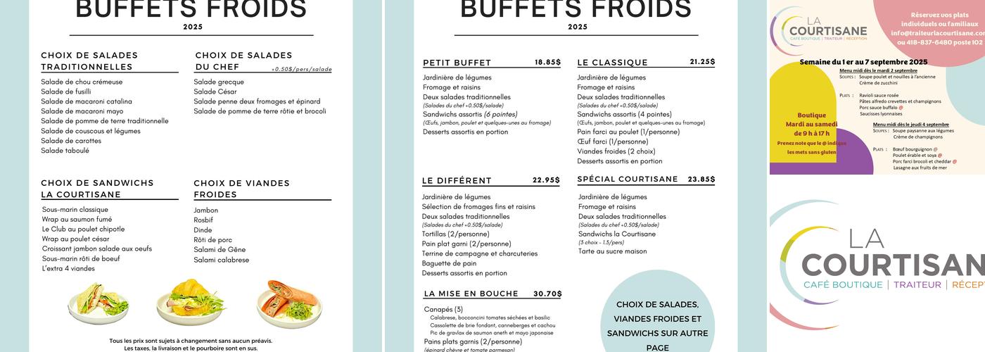 Traiteur La Courtisane Menu