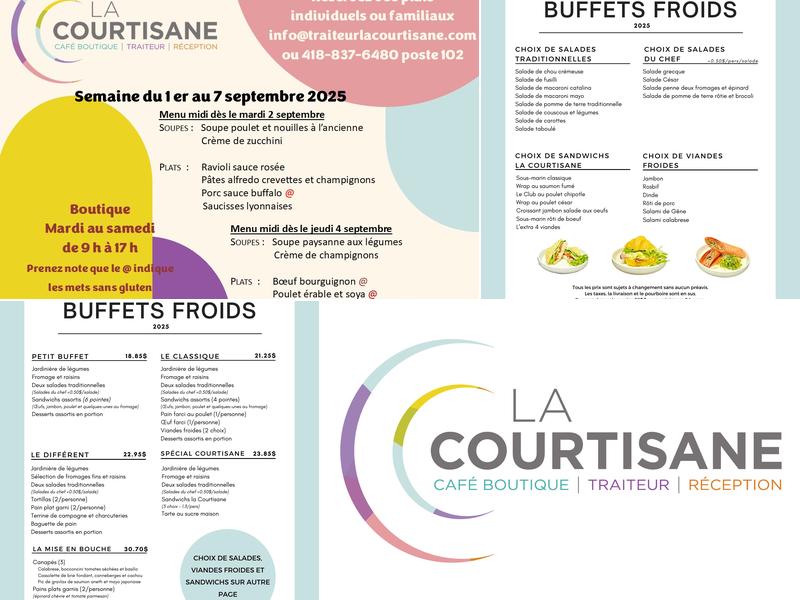 Traiteur La Courtisane Menu