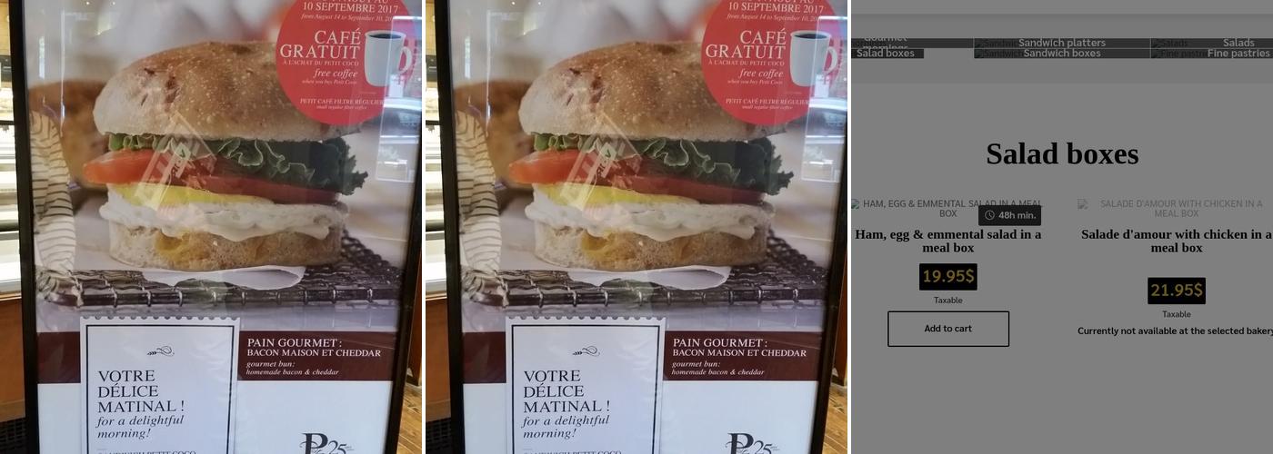 Boulangerie Première Moisson - Masson - Rosemont Menu