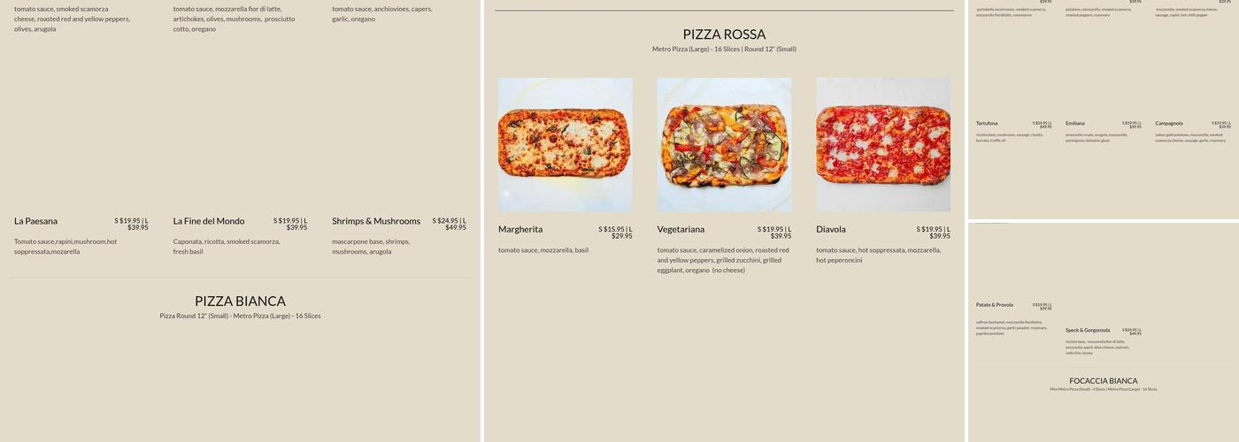 Amico Bakery Menu