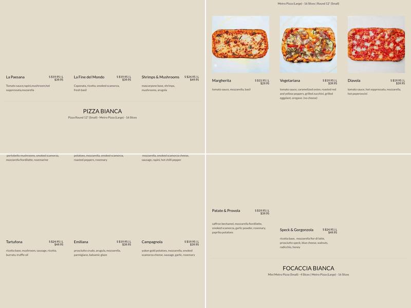 Amico Bakery Menu