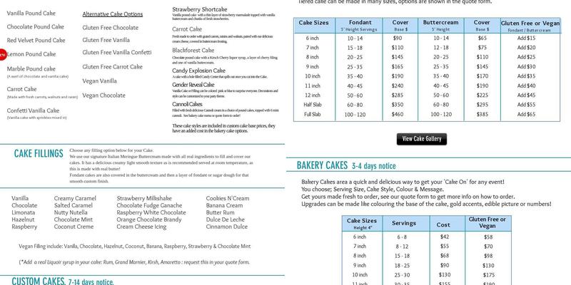 CakeStar Menu