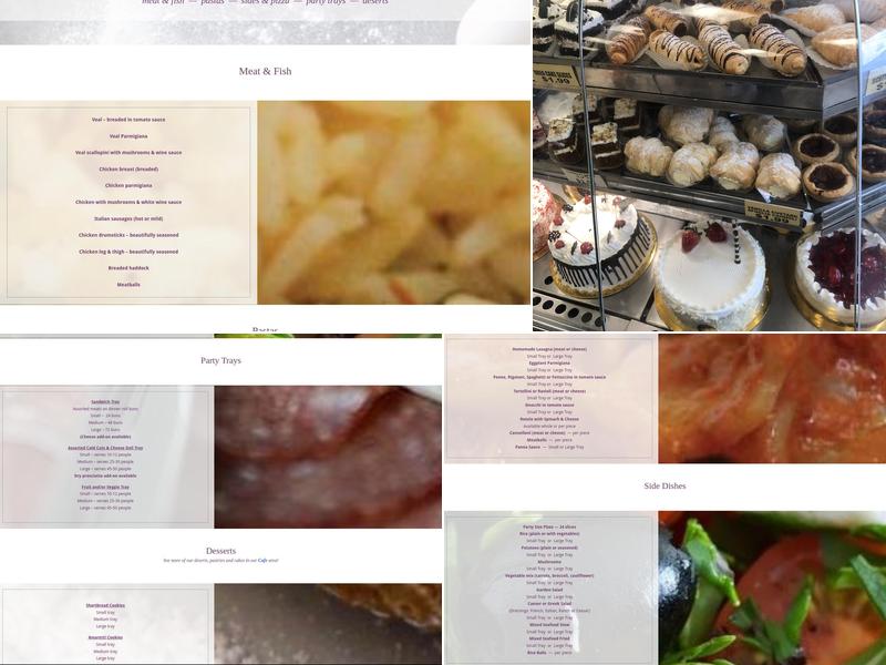 Tre Rose Bakery Menu