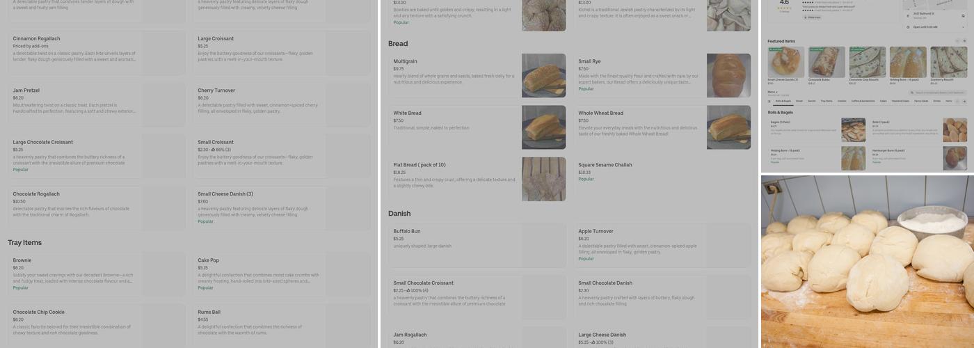 Grodzinski Bakery Menu
